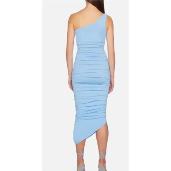NWT Susana Monaco - One Arm Gathered Dress in Cobalt small ($218) - Picture 2 of 11